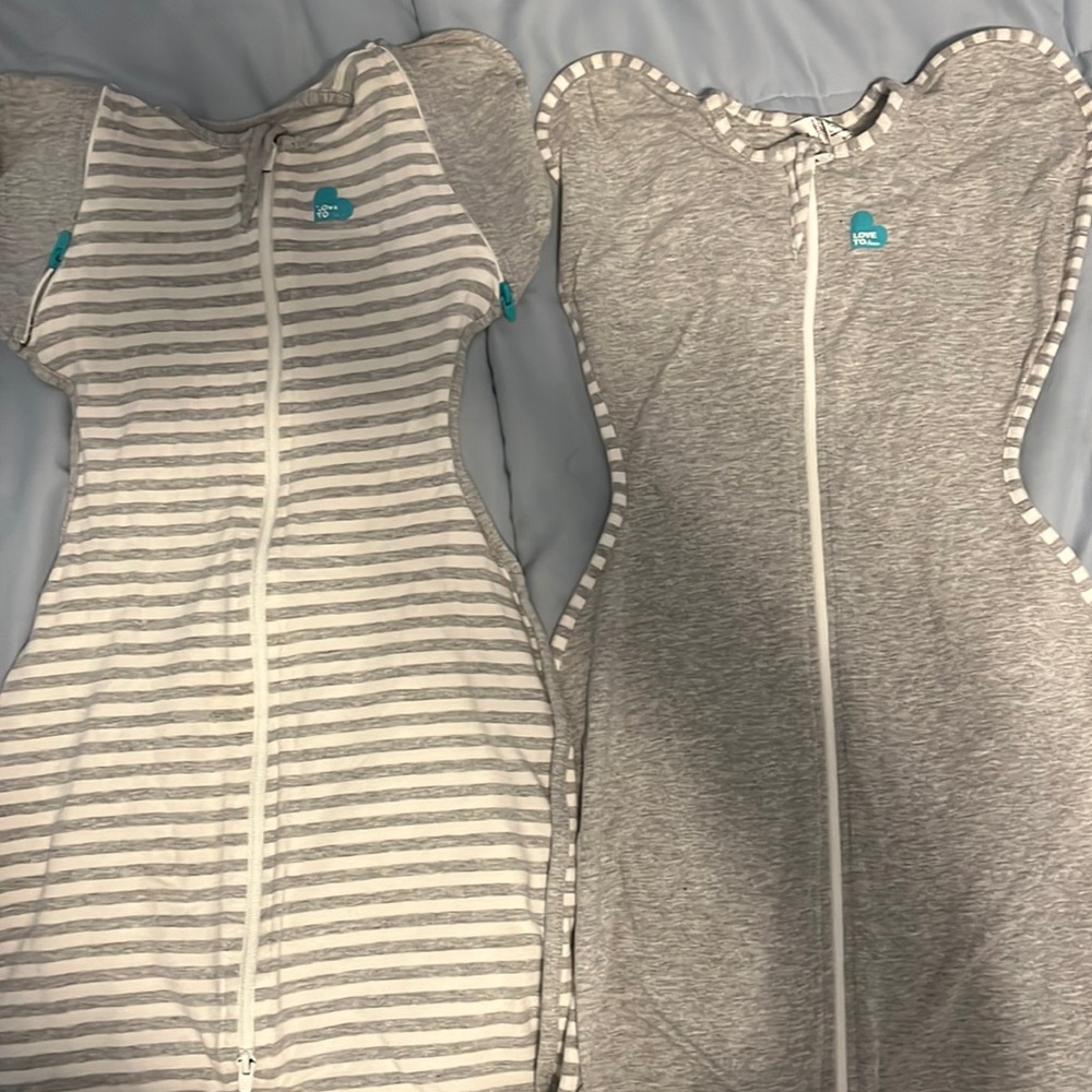 A set of 2 Love to Dream sleep sack & swaddle